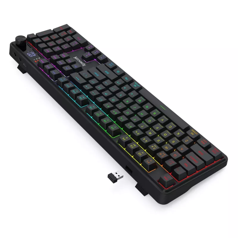 Redragon RM104 PRO VOLCANO RGB Bezprzewodowa Membranowa Klawiatura Gamingowa - Czarna