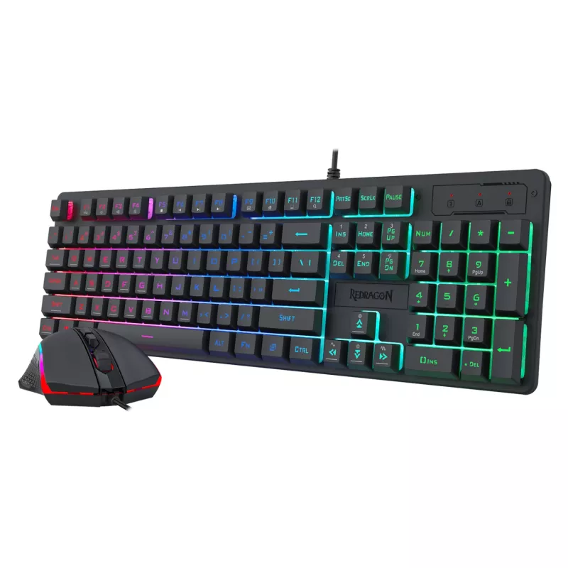 Redragon S107 RGB Gaming Essentials Przewodowy zestaw klawiatury i myszy gamingowej