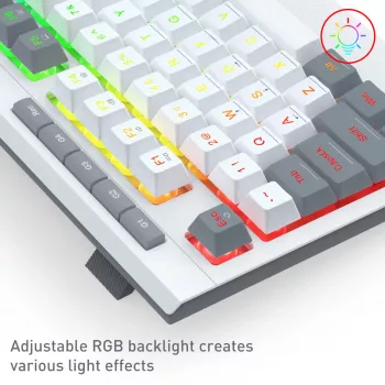 Redragon S151 Przewodowy zestaw klawiatury i myszy gamingowej RGB - biały i szary