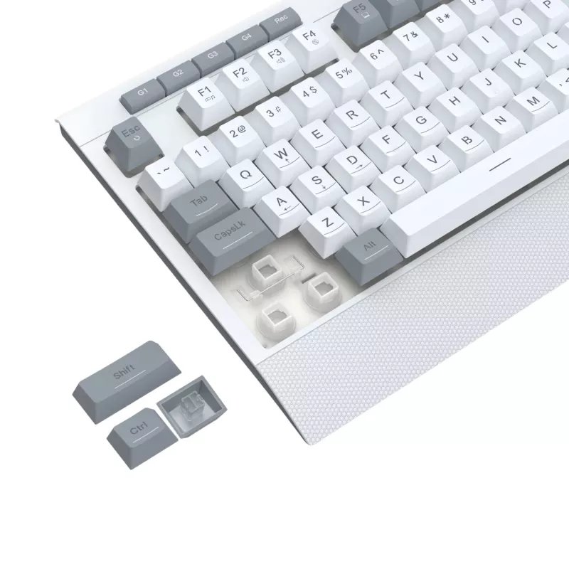 Redragon S151 Przewodowy zestaw klawiatury i myszy gamingowej RGB - biały i szary