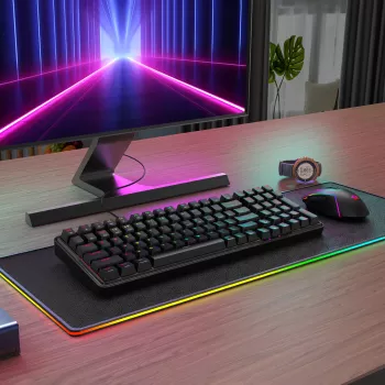Redragon S162 RGB 3-trybowy bezprzewodowy zestaw mechanicznej klawiatury i myszy gamingowej - Czarny