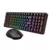 Redragon S162 RGB 3-trybowy bezprzewodowy zestaw mechanicznej klawiatury i myszy gamingowej - Czarny