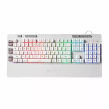 REDRAGON SHIVA Klawiatura membranowa - Biała, pełnowymiarowa, podświetlenie RGB, 6 klawiszy makro, odpinana podpórka pod nadgarstki, przewodowa USB