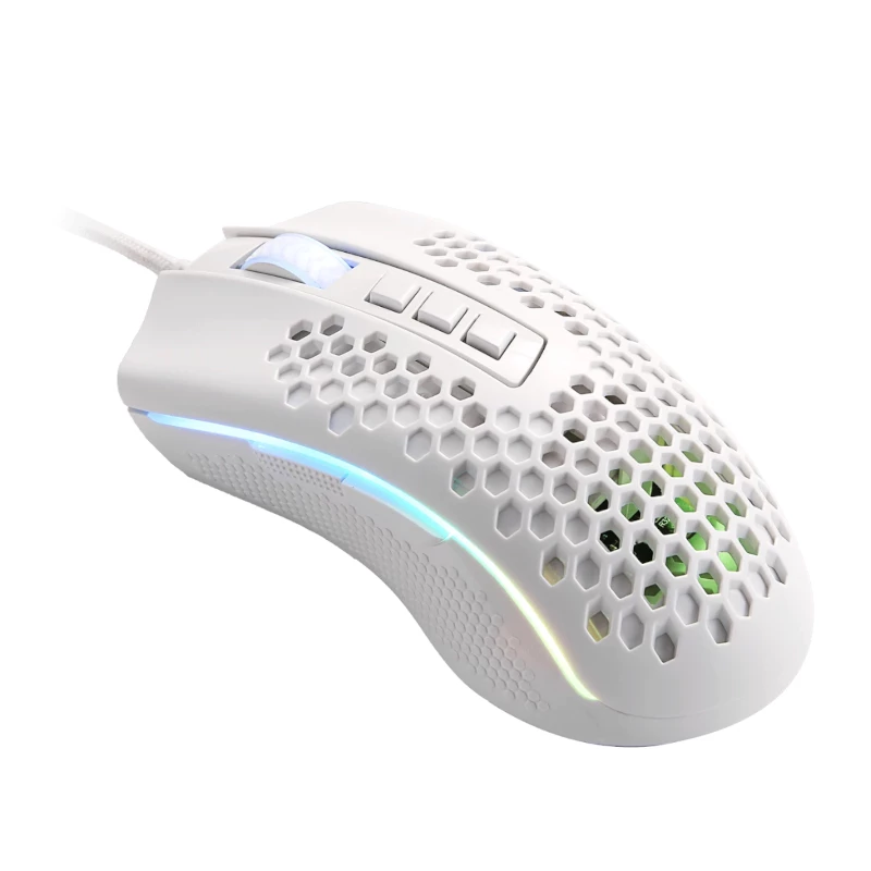 REDRAGON STORM WIRED RGB Mysz Gamingowa - Lekka konstrukcja plastra miodu, 12400 DPI, 7 programowalnych przycisków, przełączniki Omron, stopki PTFE