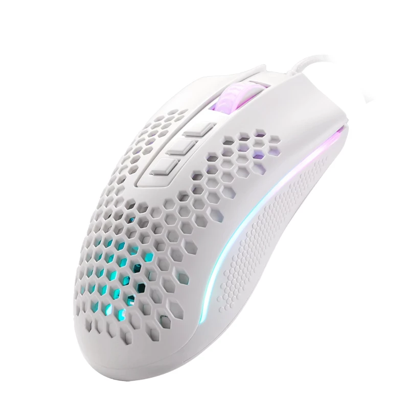 REDRAGON STORM WIRED RGB Mysz Gamingowa - Lekka konstrukcja plastra miodu, 12400 DPI, 7 programowalnych przycisków, przełączniki Omron, stopki PTFE