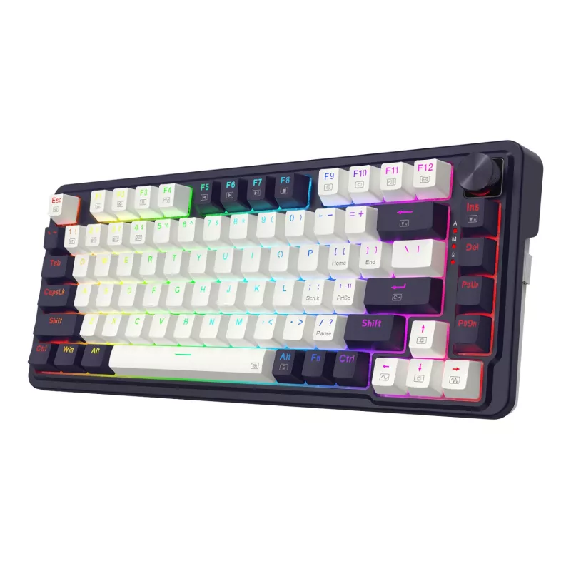 Redragon UCAL K673 PRO 65% Tri-Mode Bezprzewodowa Mechaniczna Klawiatura Gamingowa - Czarna (Hot-Swappable, Gasket Mount, RGB)