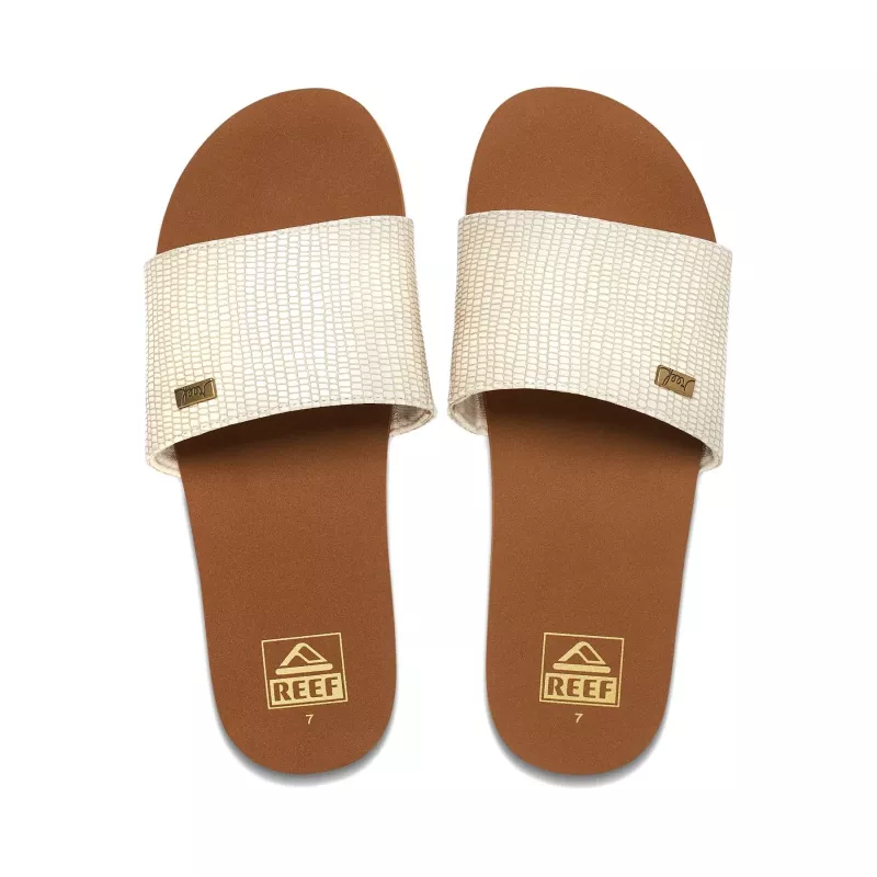 Reef Bliss Nights Slide White/Tan Sandals