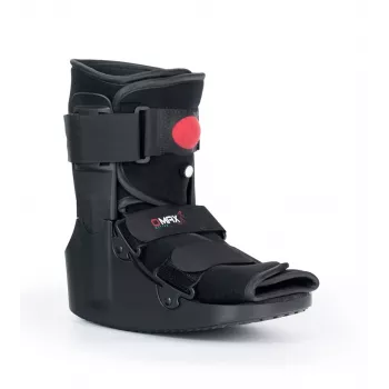 REH O-1183/XL Short Air Walker Boot – Pneumatyczny stabilizator stawu skokowego i stopy, podeszwa rocker, czarno-szary, rozmiar XL