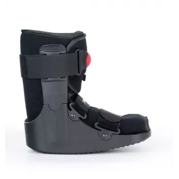 REH O-1183/XL Short Air Walker Boot – Pneumatyczny stabilizator stawu skokowego i stopy, podeszwa rocker, czarno-szary, rozmiar XL