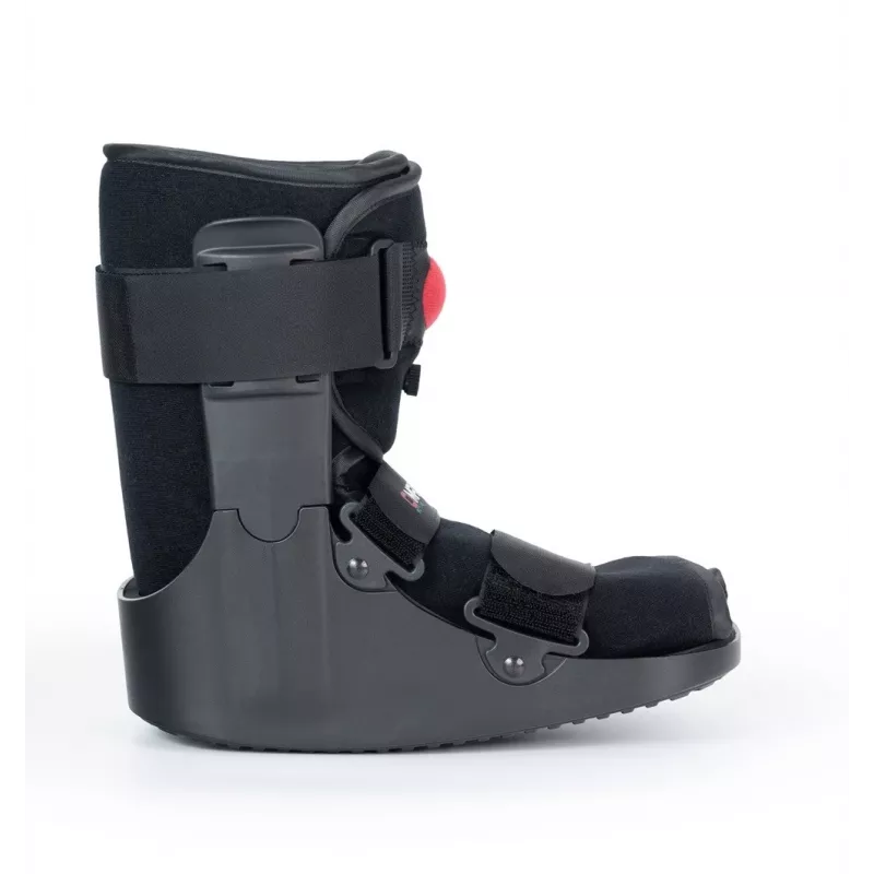 REH O-1183/XL Short Air Walker Boot – Pneumatyczny stabilizator stawu skokowego i stopy, podeszwa rocker, czarno-szary, rozmiar XL
