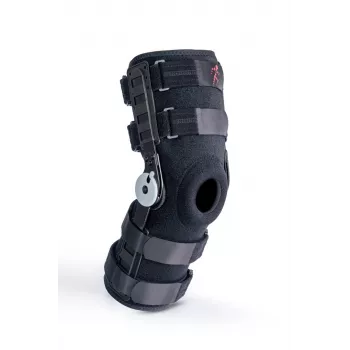REH Stabilmax O-1243/4XL Otwarta długa orteza kolana z regulowanymi paskami, czarna, 4XL