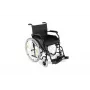 REHA FUND Wózek inwalidzki stalowy RF-1/45/PN/CZA-624/PU - Wózek ręczny, szerokość siedziska 45 cm, udźwig 120 kg, czarny
