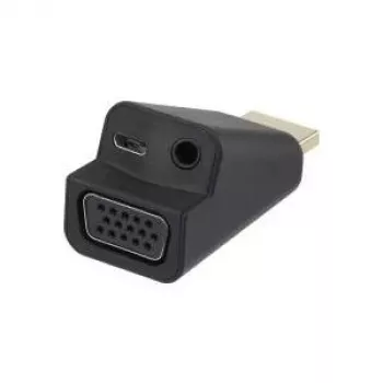Adapter Renkforce HDMI na VGA z dźwiękiem 3,5 mm, Full HD 1080p, czarny 041C142