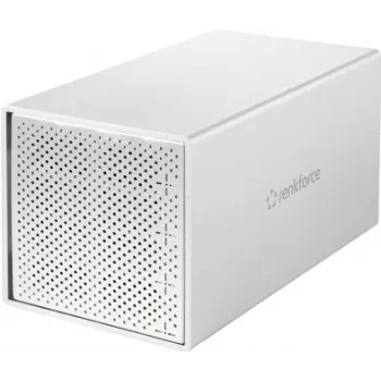 Renkforce RF-5587610 4-komorowa obudowa na dyski SATA, 2,5/3,5 cala, USB 3.2 Gen 1, aluminium, wentylator 80 mm