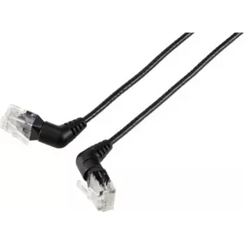 Renkforce RF-6071540 kabel sieciowy CAT 6 U/UTP, RJ45, 0,5 m, czarny, obrotowe wtyki kątowe 360°