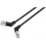 Kabel krosowy Renkforce RF-6071546 CAT 6a F/UTP RJ45, 0,5 m, czarny, złącza obrotowe 360°, kątowe wyjście
