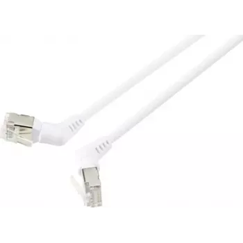 Renkforce RF-6071566 kabel sieciowy CAT 6a F/UTP, RJ45, 1 m, biały, złączami obrotowymi 360°, kątowe wyjście