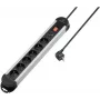 Renkforce RF-6417718 6-gniazdowy listwa zasilająca z ochroną przeciwprzepięciową, obudowa aluminiowa, kabel 1,5 m, czarna