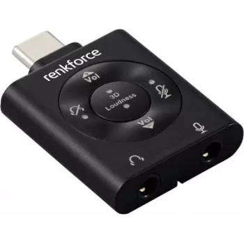 Renkforce RF-6615888 Adapter audio USB-C na 3,5 mm z przetwornikiem DAC dla iPad, iPhone, iPod i urządzeń USB-C