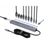 Renkforce RF-7465830 Wewnętrzny hub USB-C 10-portowy USB 3.0, 5 Gbit/s, zasilany SATA, szary