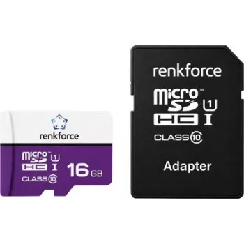 Karta microSDHC Renkforce RF-mSDC-16GB 16 GB Class 10 UHS-I U1 z adapterem SD RF-7577908