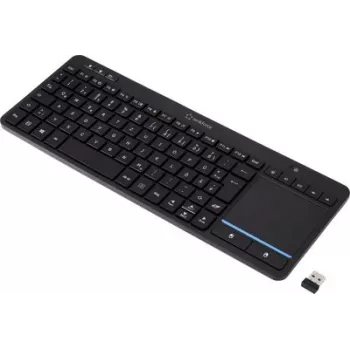 Renkforce RF-WLTKB-300 Bezprzewodowa klawiatura niderlandzka QWERTY czarna z wbudowanym touchpadem (RF-6904036)