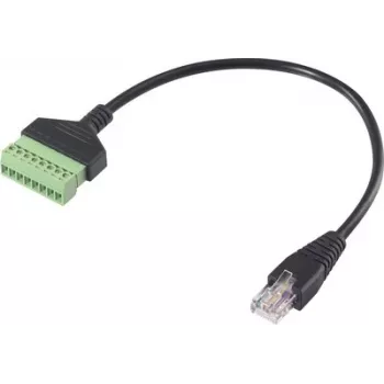 Renkforce kabel adaptera sieciowego RJ45, RJ45 męski na złącze śrubowe, 8P8C, 30 cm, czarny RF-6443978