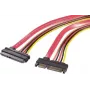 Renkforce przedłużacz SATA Combo 7+15 pin męski-żeński 0,20 m czerwony/pomarańczowy RF-4297182