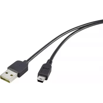 Renkforce kabel USB 2.0 A do Mini-B obustronny 1,8 m czarny
