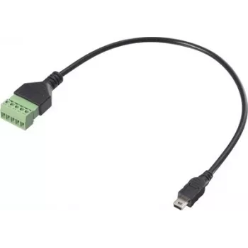 Kabel adaptera Renkforce USB 2.0 Mini-B męski do 5-pinowego złącza śrubowego, 0,3 m, czarny RF-6443960