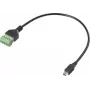 Kabel adaptera Renkforce USB 2.0 Mini-B męski do 5-pinowego złącza śrubowego, 0,3 m, czarny RF-6443960