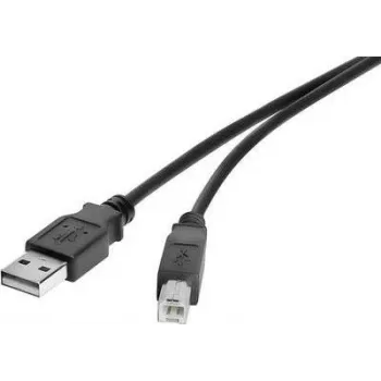 Renkforce Kabel USB 2.0 A do B 1m Czarny Pozłacany RF-4463070