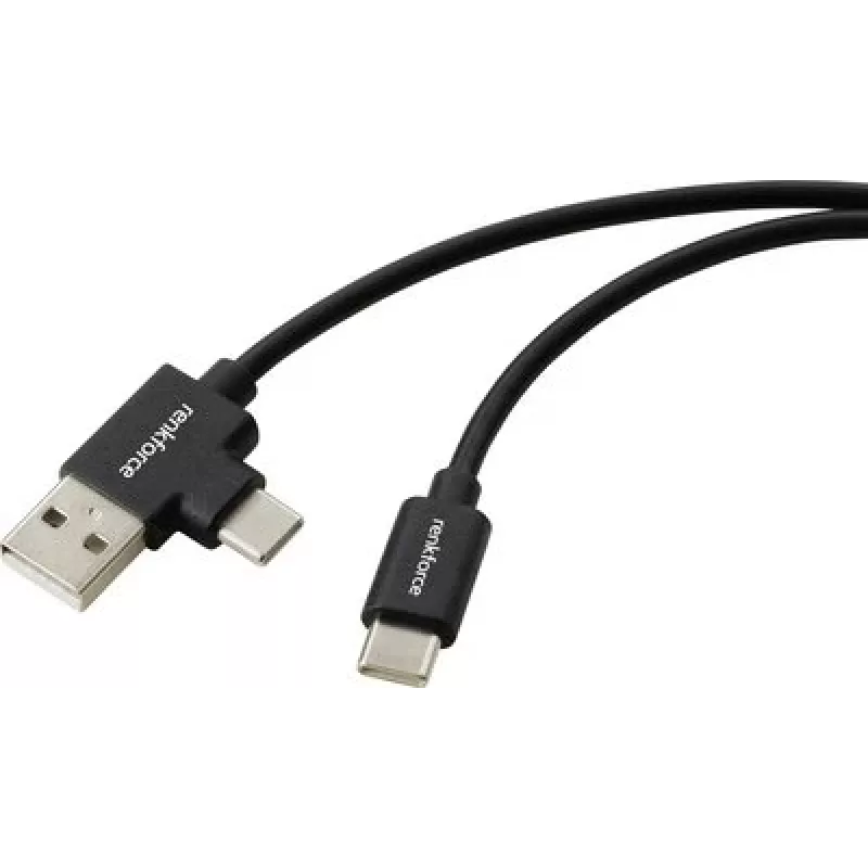 Renkforce kabel USB 2.0 USB-C do USB-A 1m czarny RF-7116120