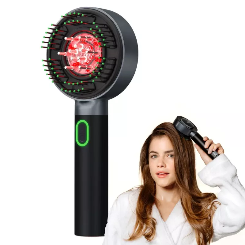 RENPHO Masażer do Skóry Głowy WMC01 Bezprzewodowy Wodoodporny IPX7 Shiatsu Ugniatanie z 4 Odłączanymi Silikonowymi Głowicami, 4 Tryby, USB Ładowanie, Czarny