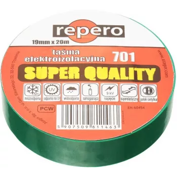 REPERO 701 Zielona taśma izolacyjna PVC 19 mm x 20 m