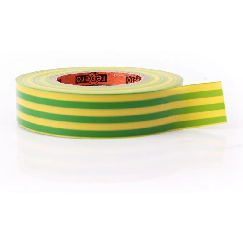 REPERO 701 Żółto-Zielona Taśma Izolacyjna PVC 19mm x 20m