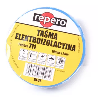 REPERO 711E Niebieska taśma izolacyjna PVC 19mm x 20m