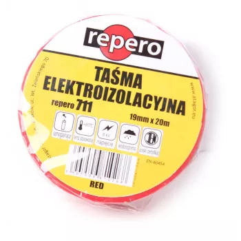 REPERO 711E Czerwona taśma izolacyjna PVC 19 mm x 20 m
