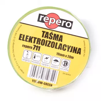 REPERO 711E Żółto-Zielona Taśma Izolacyjna PVC 19 mm x 20 m