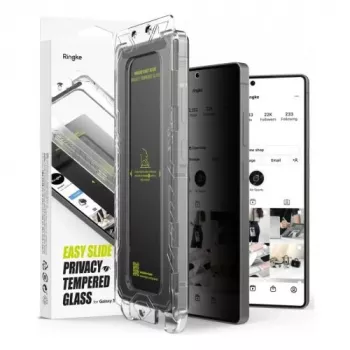 Ringke Galaxy S25 Ultra Screen Protector Premium Easy Slide Privacy Tempered Glass 9H z Jigiem Instalacyjnym (2 szt.) Przezroczysty