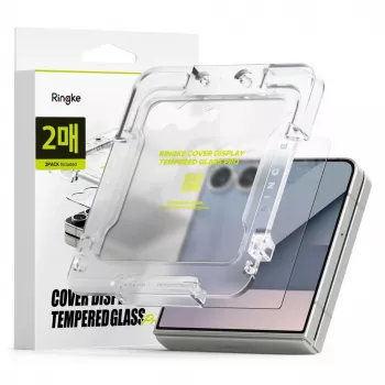 Ringke Galaxy Z Flip 7 Screen Protector Cover Display Premium Tempered Glass 9H (2szt.) Przezroczysty