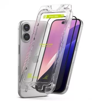 Ringke iPhone 15/16 Screen Protector Premium Easy Slide Tempered Glass 9H z Jigiem Instalacyjnym (2 szt.) Przezroczysty