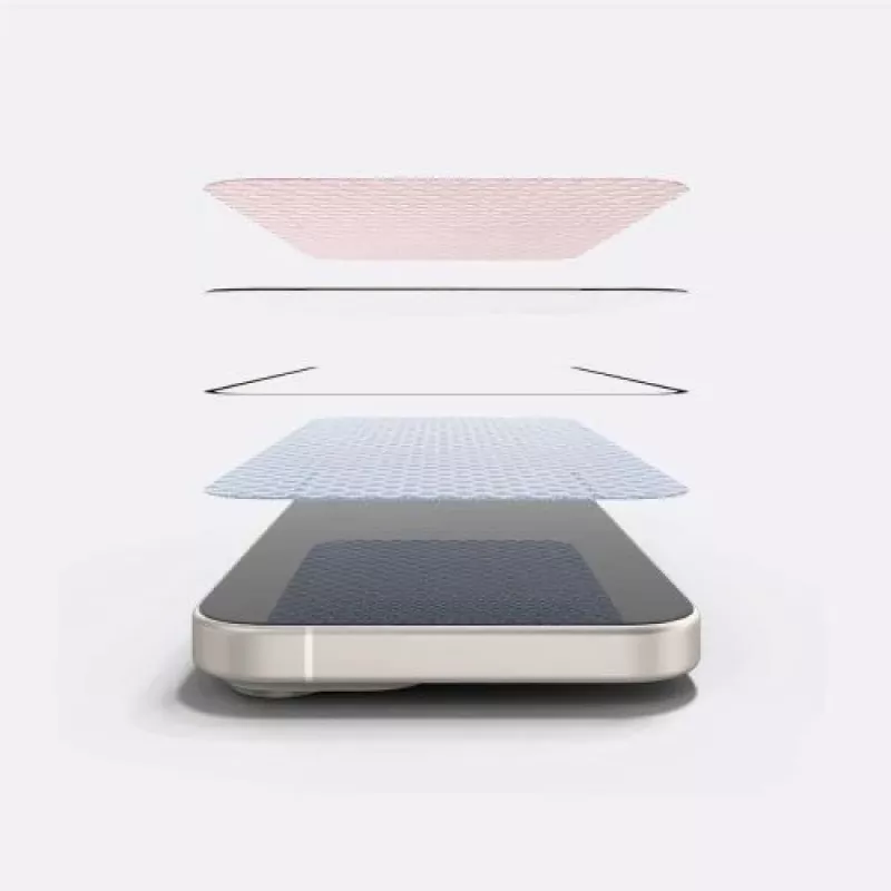 Ringke iPhone 15/16 Screen Protector Privacy Tempered Glass 9H with Installation Jig Transparent