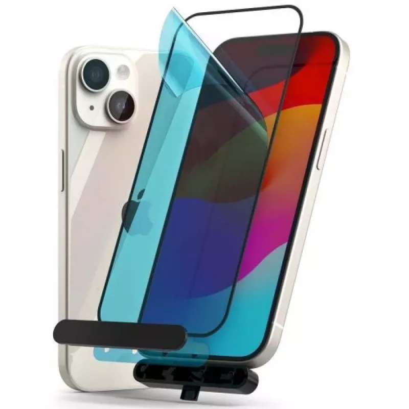 Ringke iPhone 15/16 Screen Protector Privacy Tempered Glass 9H with Installation Jig Transparent