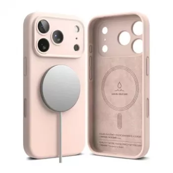 Ringke Silicone Magnetic MagSafe iPhone 15 Pro Max Case Pink Sand