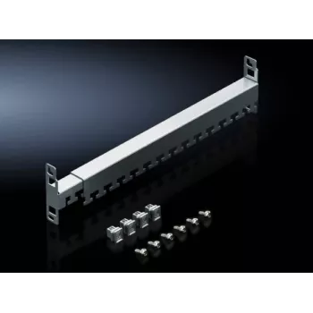 Rittal 5302.044 Panel do zarządzania kablami 1U 19 cali z 5 szczelinami, czarny głęboki (RAL 9005)
