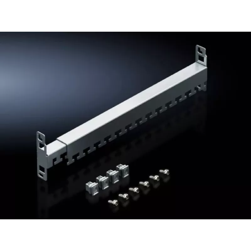Rittal 5302.044 Panel do zarządzania kablami 1U 19 cali z 5 szczelinami, czarny głęboki (RAL 9005)