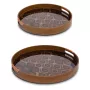 Rituali Domestici Galateo Zestaw 2 okrągłych tac serwisowych, biały melaminowy, 38 cm i 30 cm