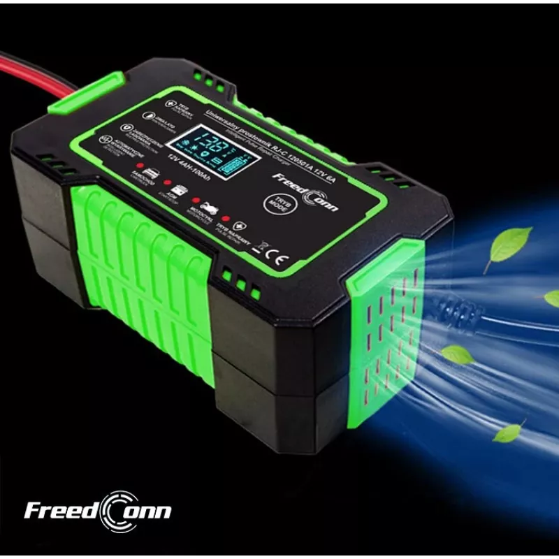 RJ TIANYE FreedConn RJ-C 120501A 12V 6A inteligentna automatyczna ładowarka do akumulatorów kwasowo-ołowiowych AGM GEL EFB z wyświetlaczem LCD