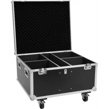Roadinger Flight Case na 4x THA-100F MK3 z kółkami, czarny, 885x780x620 mm, 100 kg